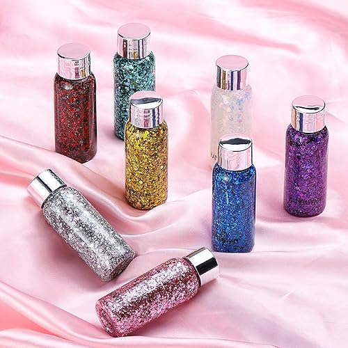 Holographic Pink Face Glitter, Long Lasting Glitter Shimmer